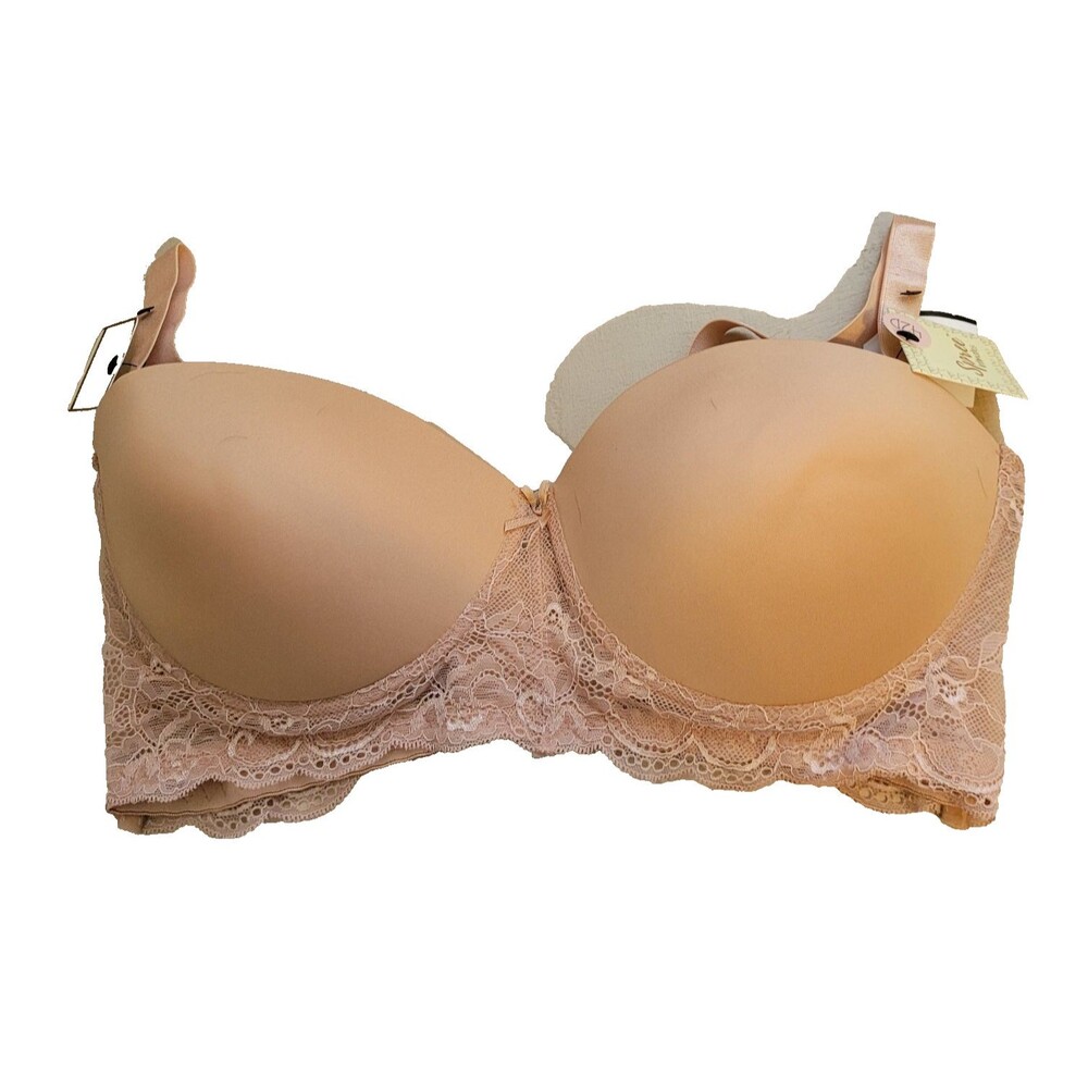 Spree Bra 42D Pink Lace Underwire Adjustable Removeable Straps